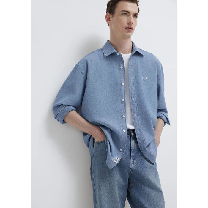 Mavi 0211885-18790 MVJNS Nakışlı Mavi Gömlek