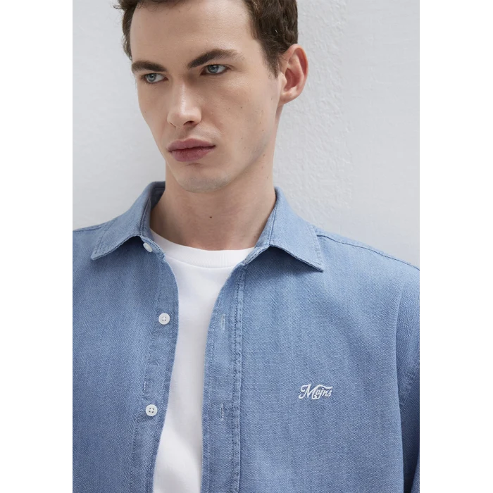 Mavi 0211885-18790 MVJNS Nakışlı Mavi Gömlek