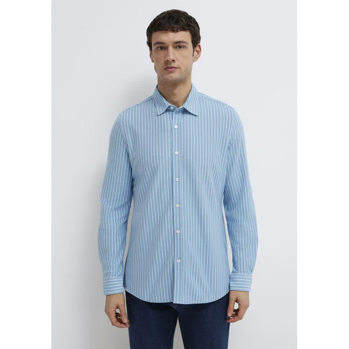 Mavi 0211404-91579 Çizgili Mavi Gömlek