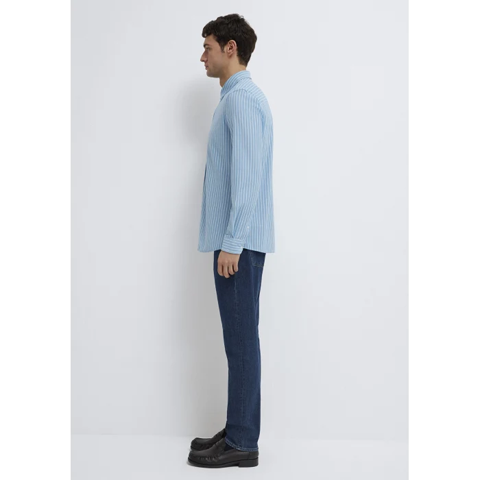 Mavi 0211404-91579 Çizgili Mavi Gömlek
