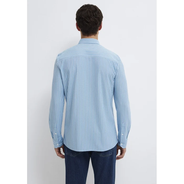 Mavi 0211404-91579 Çizgili Mavi Gömlek