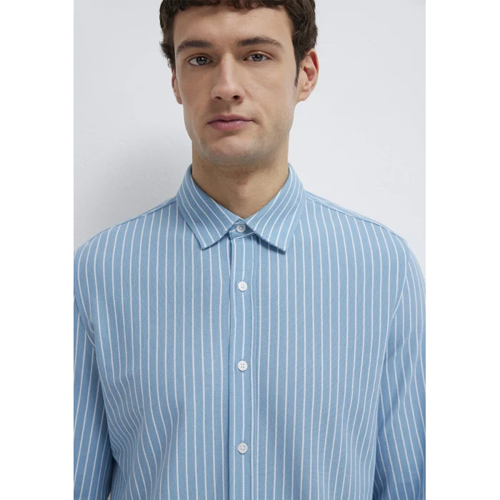 Mavi 0211404-91579 Çizgili Mavi Gömlek