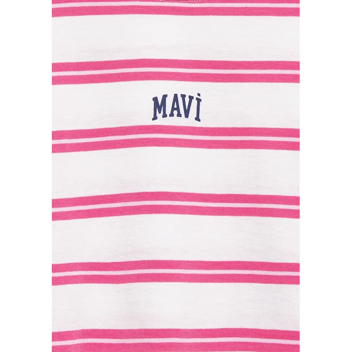 Mavi 7610387-91358 Mavi Logo Baskılı Ekru Tişört