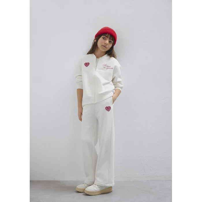 Mavi 7010044-70057 Kalp Baskılı Ekru Eşofman Altı