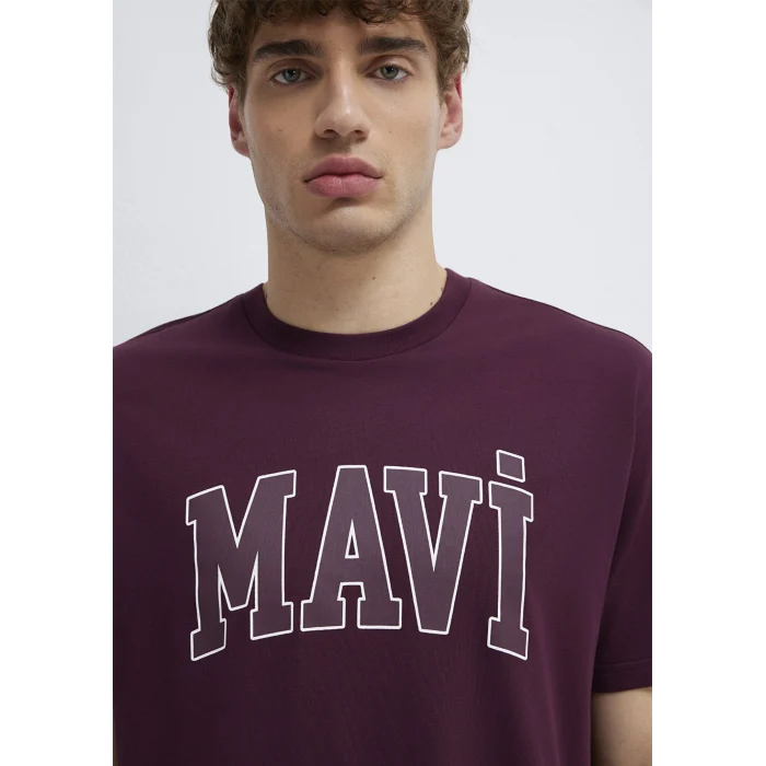 Mavi 0611711-70434 Mavi Logo Baskılı Mor Tişört