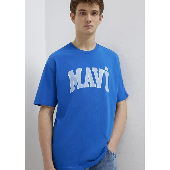 Mavi 0611711-81330 Mavi Logo Baskılı Mavi Tişört