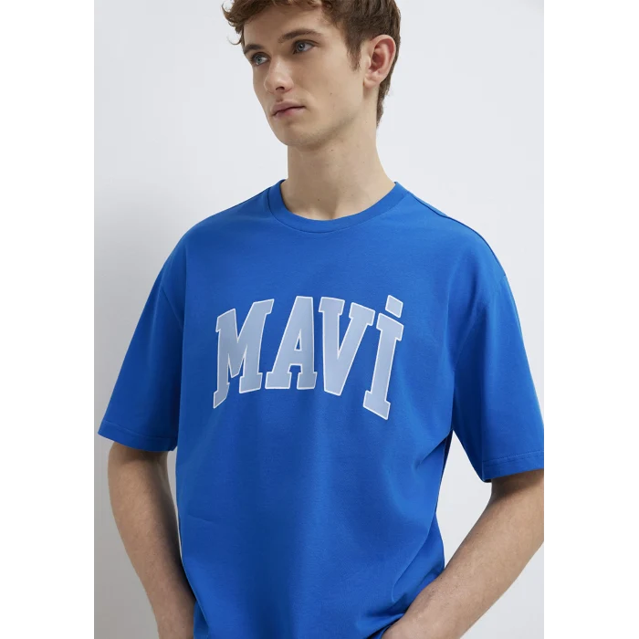 Mavi 0611711-81330 Mavi Logo Baskılı Mavi Tişört