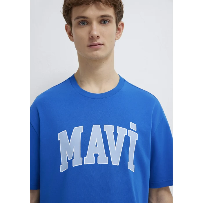 Mavi 0611711-81330 Mavi Logo Baskılı Mavi Tişört