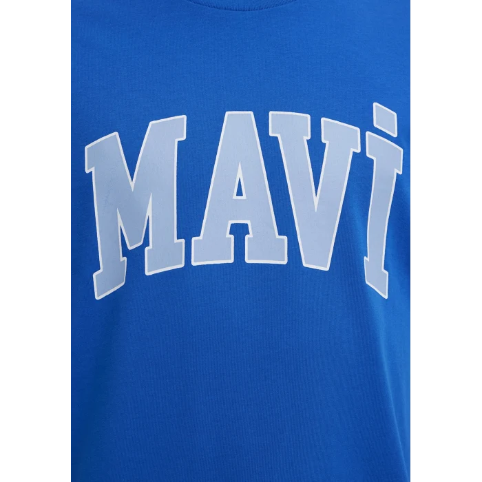 Mavi 0611711-81330 Mavi Logo Baskılı Mavi Tişört