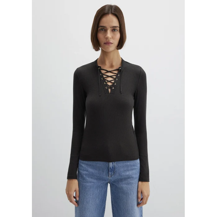 Mavi 1613839-70262 Uzun Kollu Antrasit Tişört