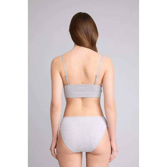 Defacto D6398AXGR93 Gri Ribana 3lü Brief Külot