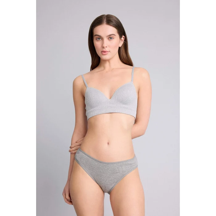 Defacto D6398AXGR93 Gri Ribana 3lü Brief Külot