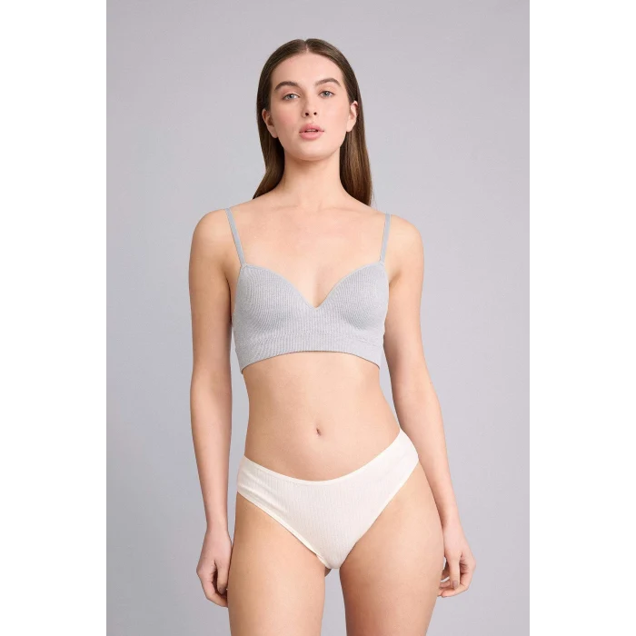 Defacto D6398AXGR93 Gri Ribana 3lü Brief Külot