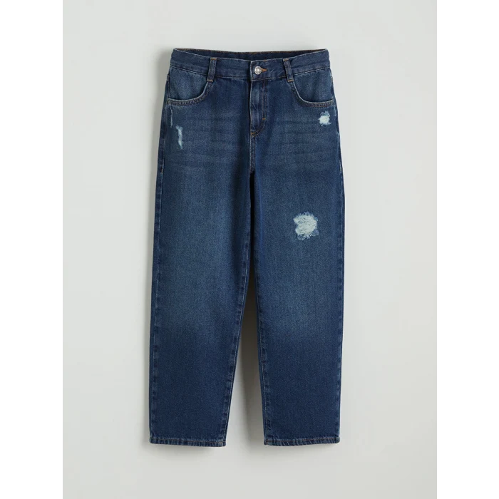 LCW Kids İndigo Yırtık Detaylı Erkek Çocuk Jean Pantolon