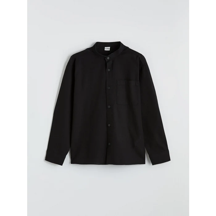 LCW Kids Siyah Hakim Yaka Erkek Çocuk Gömlek