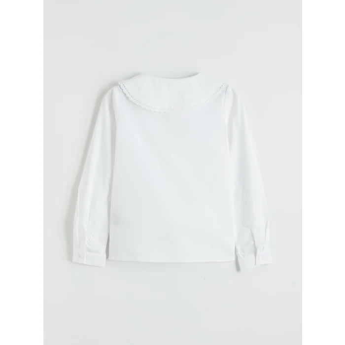 LCW Kids Beyaz Bebe Yaka Kız Çocuk Gömlek