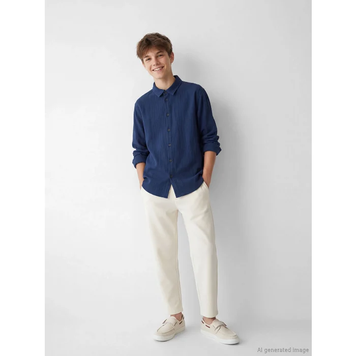 LCW Kids Ekru Beli Lastikli Erkek Çocuk Pantolon