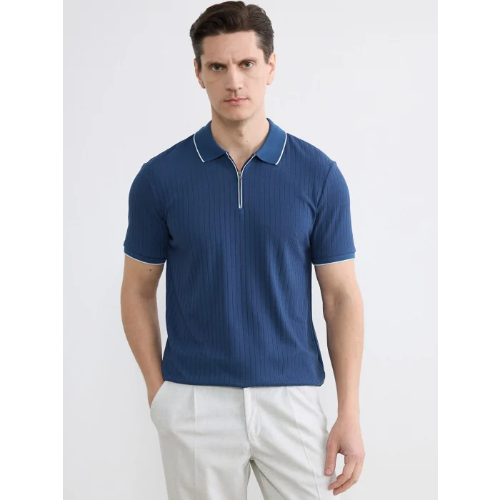 LCW Vision İndigo Polo Yaka Erkek Tişört