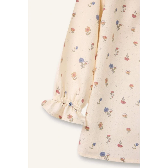 Defacto G8095A5ER99 Ekru %100 Pamuklu Çiçekli Gömlek Kız Bebek