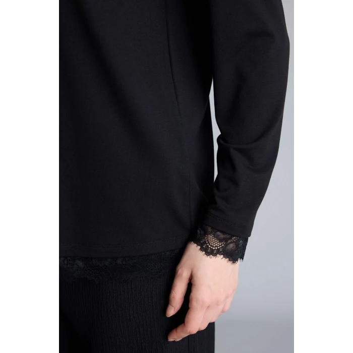 Defacto H1205AXBK81 Siyah Relax Fıt Bisiklet Yaka Uzun Kollu Tişört