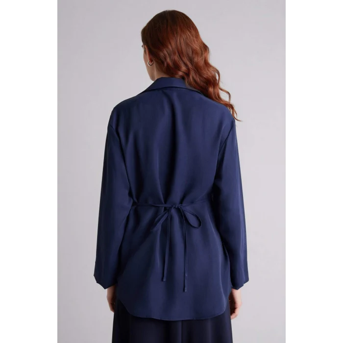 Defacto G7263AXNV31 Lacivert Regular Fıt Modal Uzun Kollu Tunik