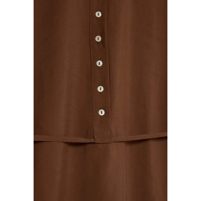 Defacto G7263AXBN323 Kahve Regular Fıt Modal Uzun Kollu Tunik