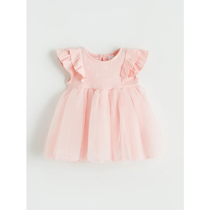 LCW baby Pembe Kız Bebek Fırfır Detaylı Tütü Elbise