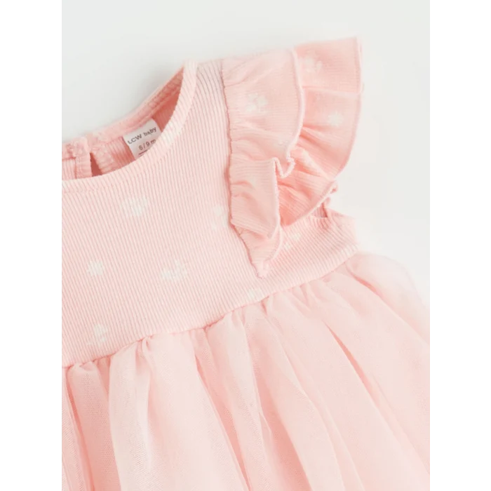 LCW baby Pembe Kız Bebek Fırfır Detaylı Tütü Elbise