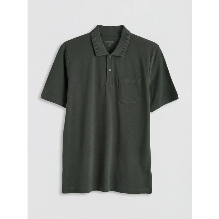 LCWAIKIKI Classic Yeşil Polo Yaka Pike Erkek Tişört