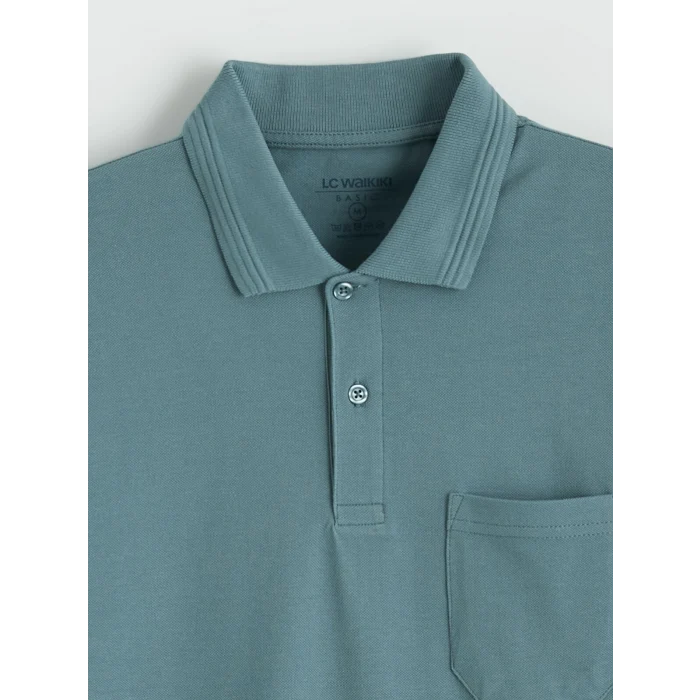 LCWAIKIKI Classic Mavi Polo Yaka Pike Erkek Tişört