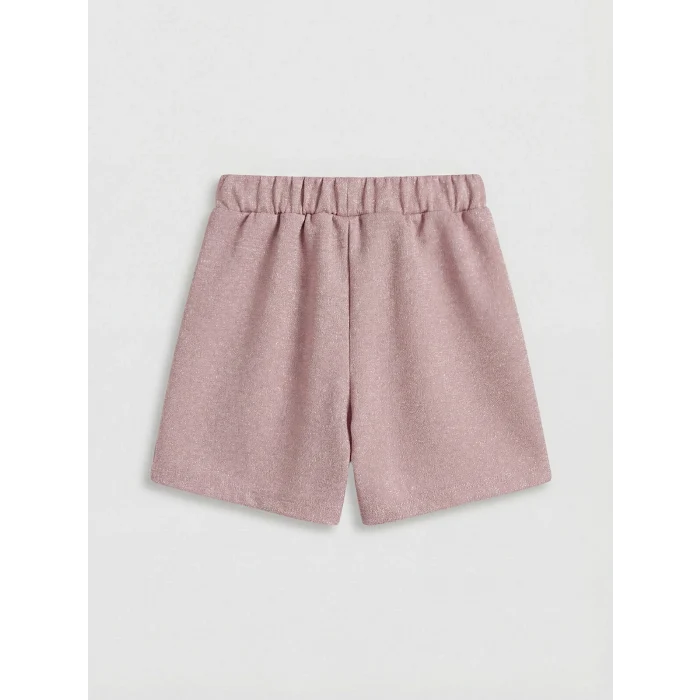 LCW Kids Bej Taşlı Kız Çocuk Tişört ve Şort Etek