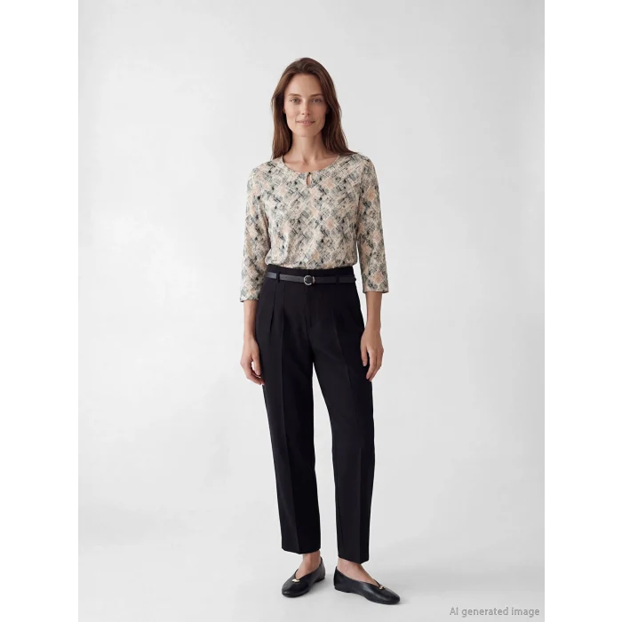 LCW Grace Karışık Bisiklet Yaka Desenli Bluz