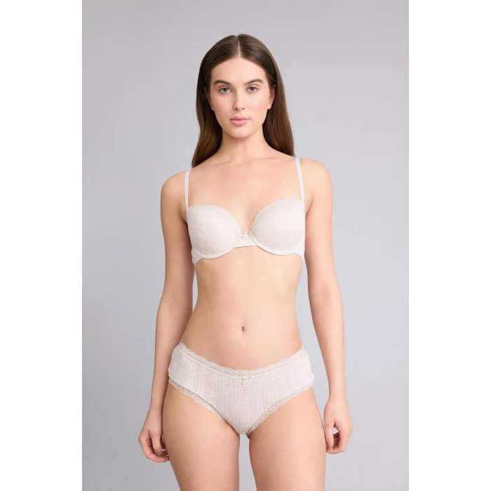 Defacto F6142AXBN503 Kahve Kaplı Pedsiz Balenli Tişört Bra