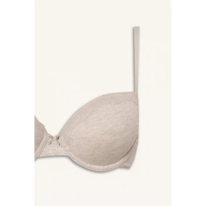 Defacto F6142AXBN503 Kahve Kaplı Pedsiz Balenli Tişört Bra