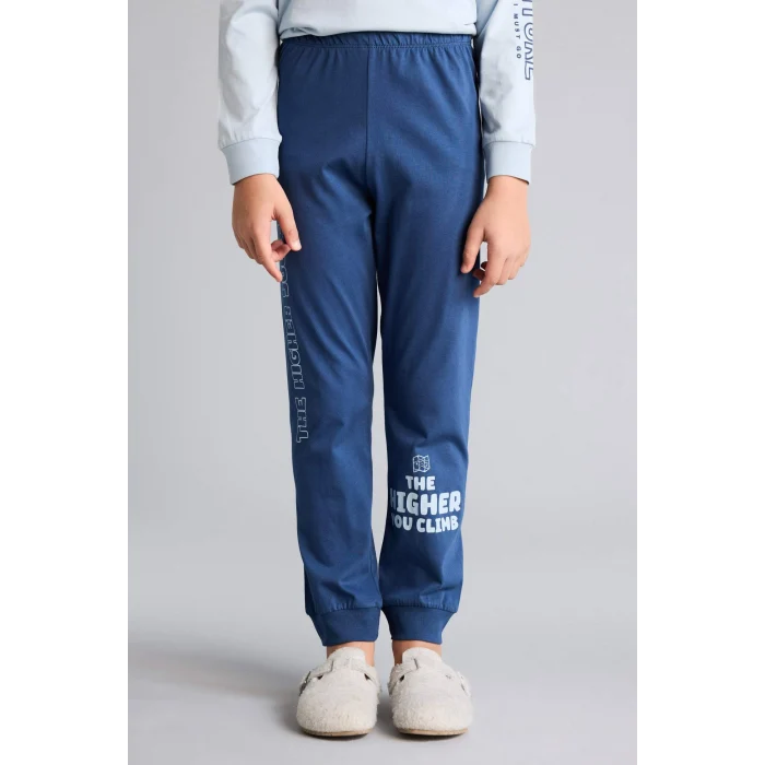 Defacto G9976A8BE523 Mavi 2li Pijama Takımı Erkek Çocuk