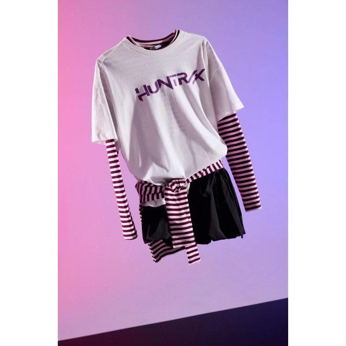 Defacto H0526AXWT32 Beyaz Kpop - Demon Hunters Oversıze Tişört