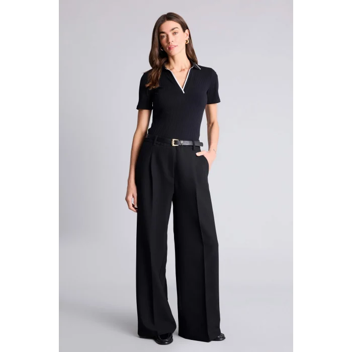 Defacto E5786AXBK81 Siyah Slım Fıt Polo Yaka Fitilli Kaşkorse Tişört