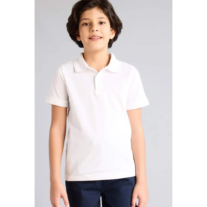 Defacto K1689A6WT34 Beyaz Pike Polo Tişört Erkek Çocuk