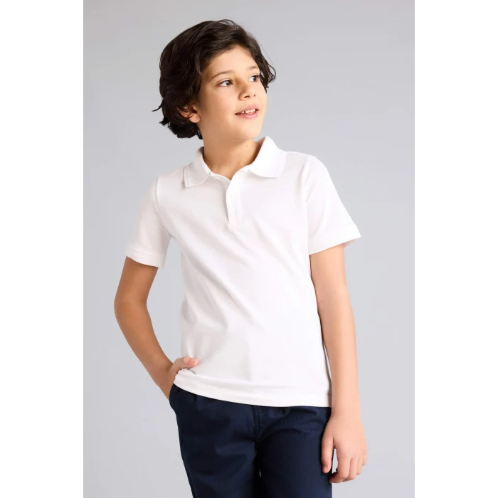 Defacto K1689A6WT34 Beyaz Pike Polo Tişört Erkek Çocuk