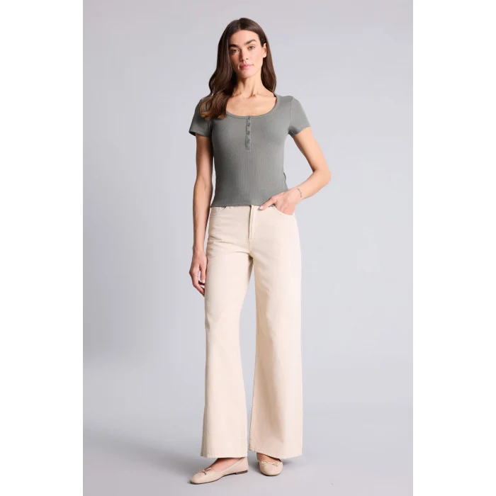 Defacto H2034AXKH422 Haki Regular Fıt Basıc Fitilli Kaşkorse Tişört