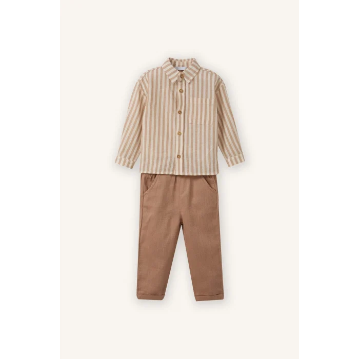 Defacto G8231A5ER118 Ekru 2li Takım Erkek Bebek