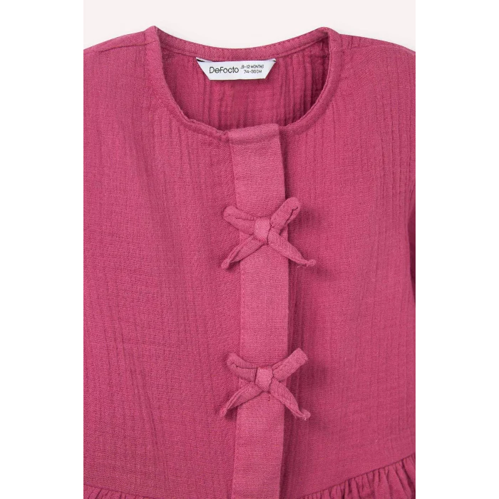 Defacto G8736A5BR123 Bordo Müslin 2li Takım Kız Bebek