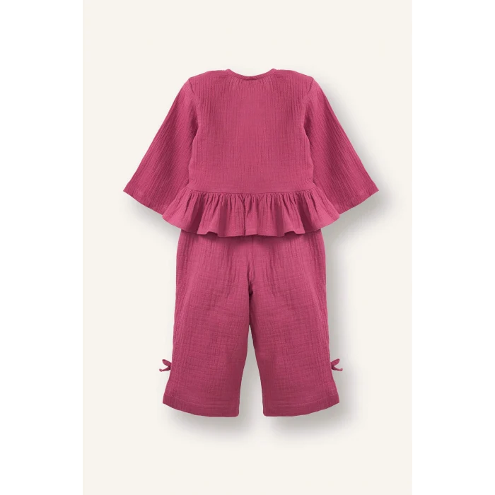 Defacto G8736A5BR123 Bordo Müslin 2li Takım Kız Bebek