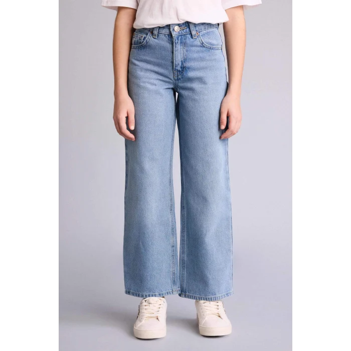 Defacto G4654A8NM39 Mavi Straıght Wıde Jean Pantolon Kız Çocuk