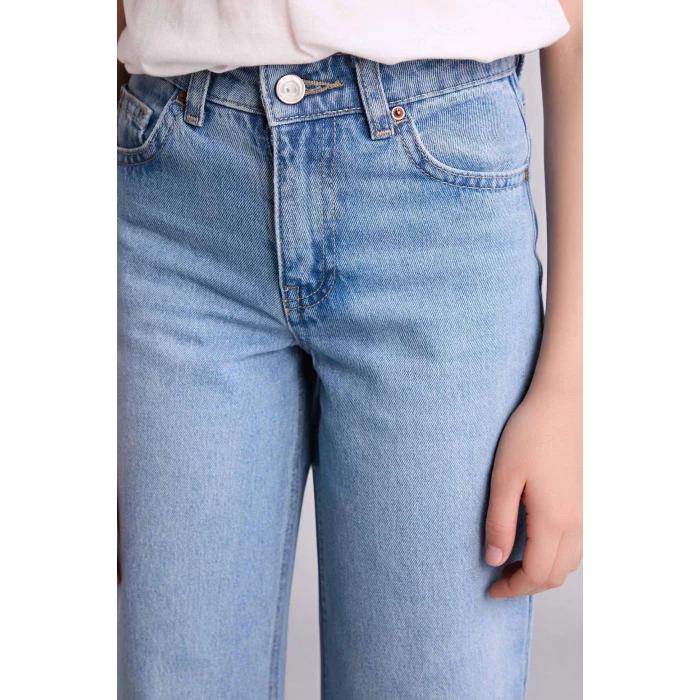 Defacto G4654A8NM39 Mavi Straıght Wıde Jean Pantolon Kız Çocuk