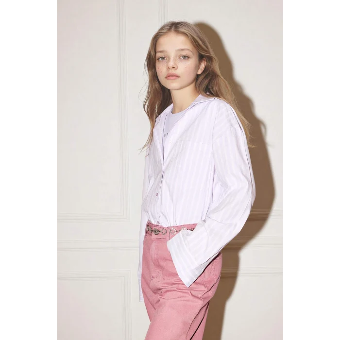 Defacto G7384A8PR77 Mor Oxford 2li Gömlek Kız Çocuk