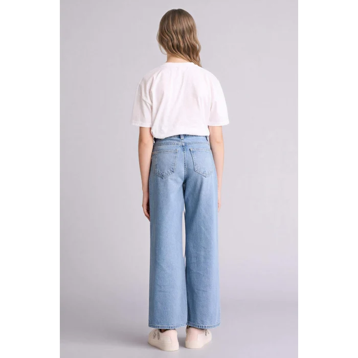 Defacto G4654A8NM39 Mavi Straıght Wıde Jean Pantolon Kız Çocuk