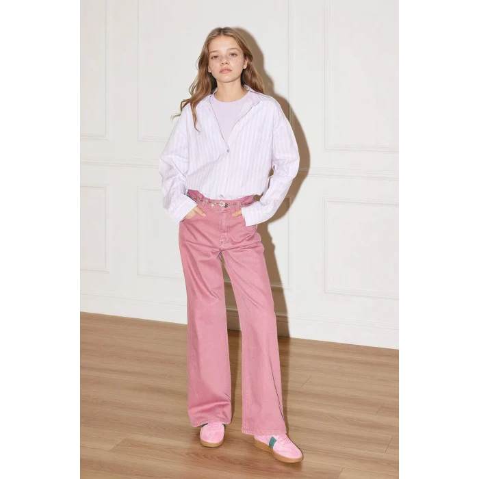 Defacto G7384A8PR77 Mor Oxford 2li Gömlek Kız Çocuk