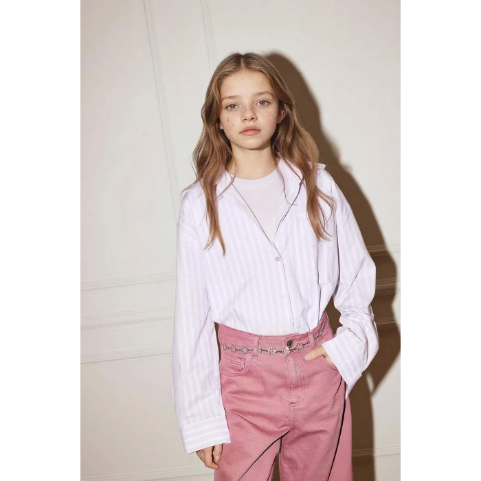 Defacto G7384A8PR77 Mor Oxford 2li Gömlek Kız Çocuk