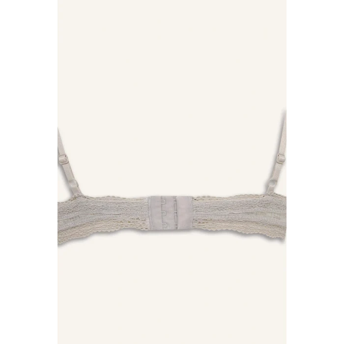 Defacto G7762AXGR93 Gri Dantel Detaylı Çıkarılabilir Kap Çıkarılabilir Pedli Balensiz Bralet